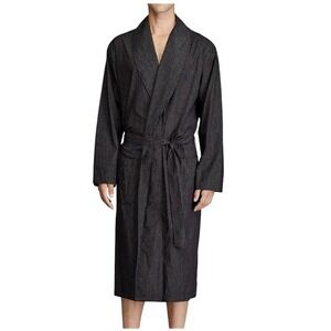 NWT Polo Ralph Lauren Mens Black Check Robe Sleepwear Dressing Gown Size M